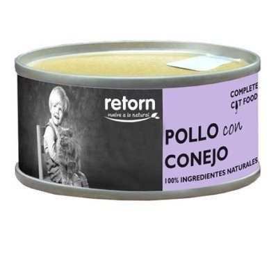 Lata Humeda para Gatos Retorn Pollo con Conejo, 80gr