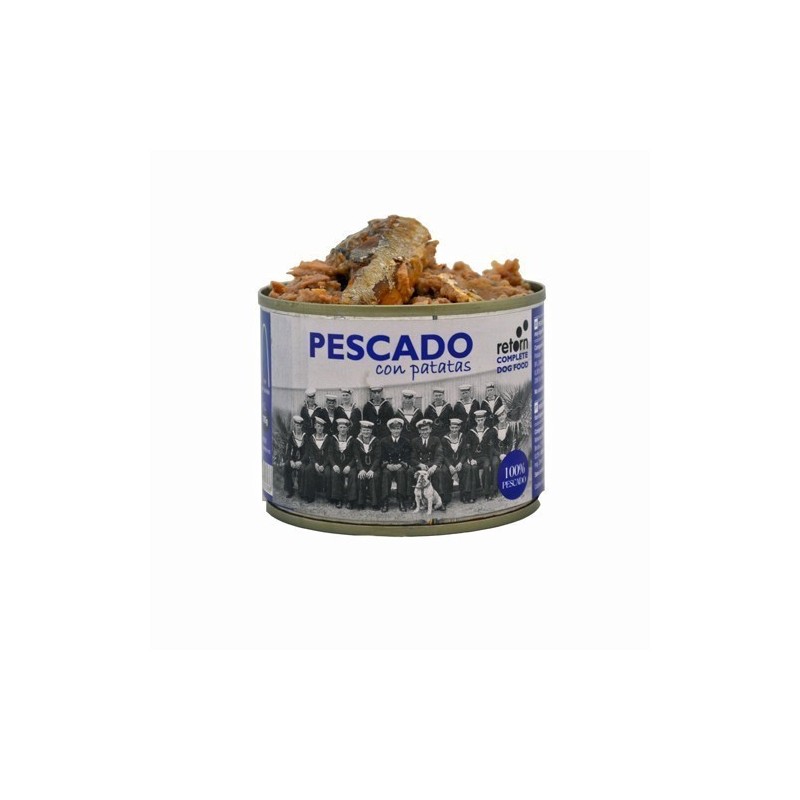 Latas para perros Pescado con patatas Retorn, 185gr