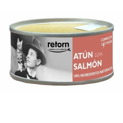 Lata de Comida Gatos Retorn Atún con Salmón, 80gr