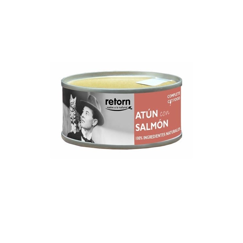Lata de Comida Gatos Retorn Atún con Salmón, 80gr
