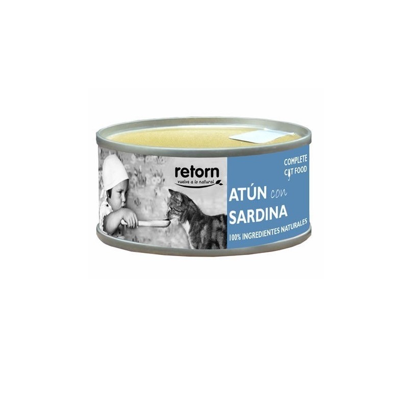 Comida Humeda Gatos Retorn Atún con Sardina, 80gr