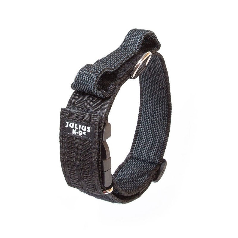 Collar con Asa Engomado Negro Julius K9 para Perro
