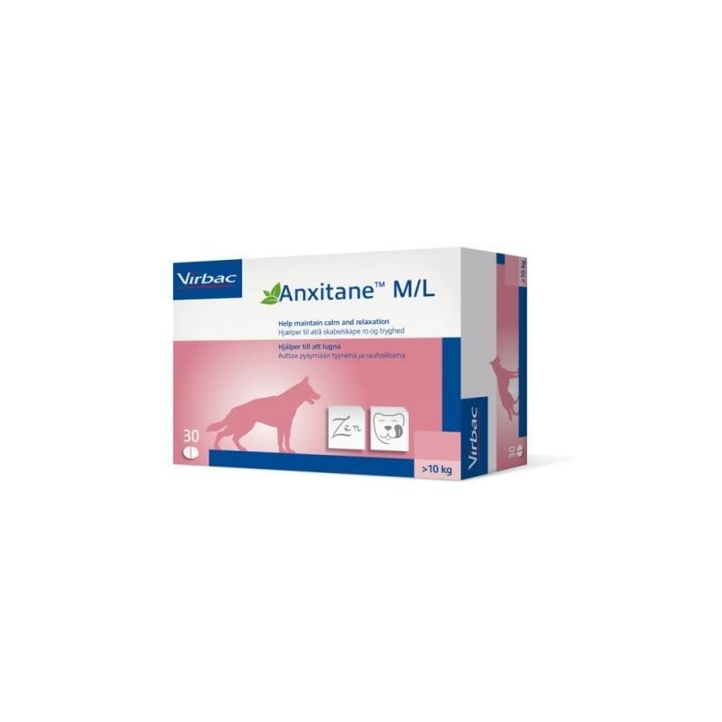 Anxitane para Perros +10kg Virbac, 30 comprimidos