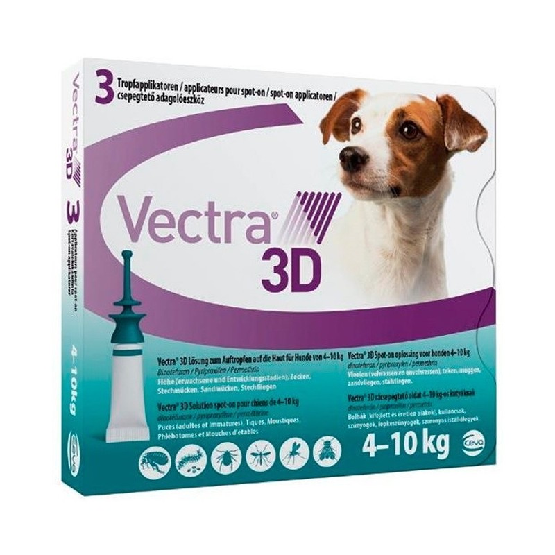 Vectra 3D Pipetas para perros 4-10kg Ceva