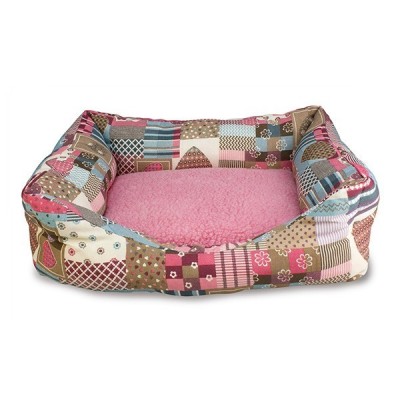 Cama para Perros y Gatos Corazones y Rayas