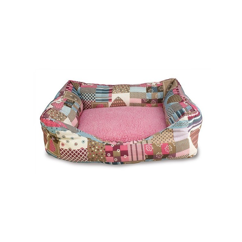 Cama para Perros y Gatos Corazones y Rayas