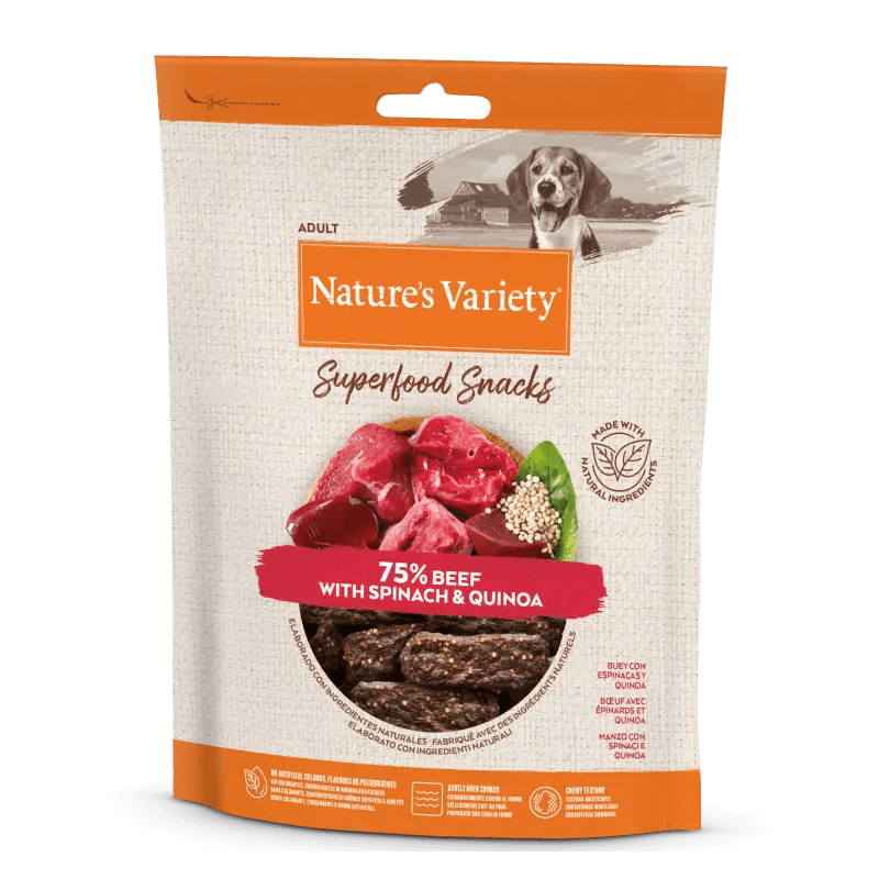 Nature's Variety Snack perros Superfood Buey