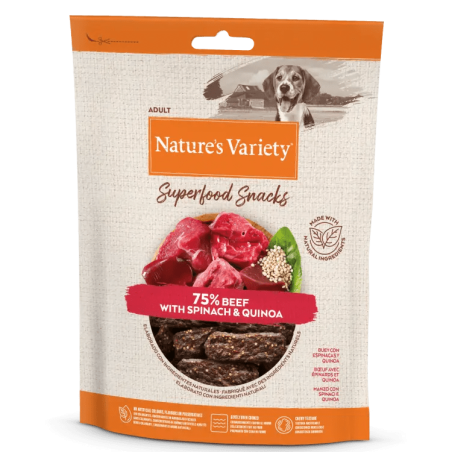 Nature's Variety Snack perros Superfood Buey