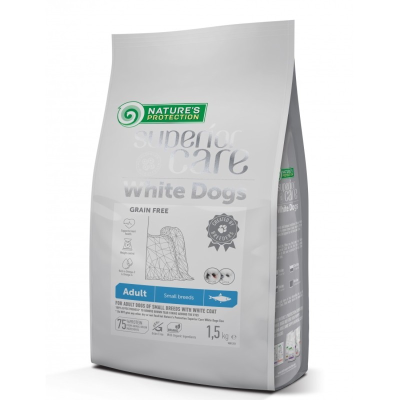 Nature's Protection White Dog Adult Small Arenque