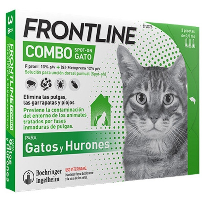 Frontline Combo Gato 3 Pipetas Antiparasitarias - MundoHuella.com
