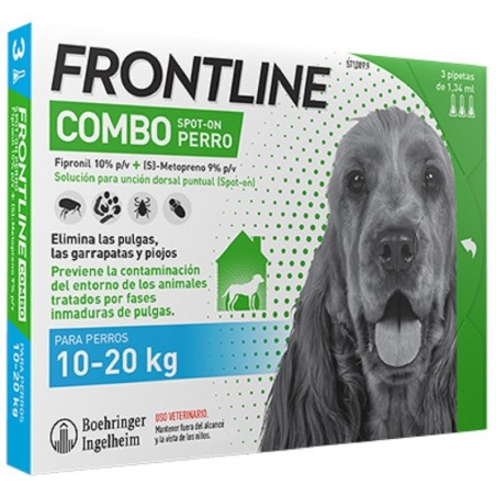 Frontline Combo Perro 10-20kg 3 Pipetas Antiparasitarias - MundoHuella
