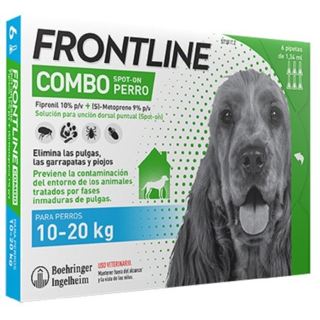 Frontline Combo Perro 10-20kg 6 Pipetas Antiparasitarias - MundoHuella
