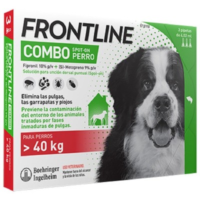 Frontline Combo Perro + 40kg 3 Pipetas Antiparasitarias