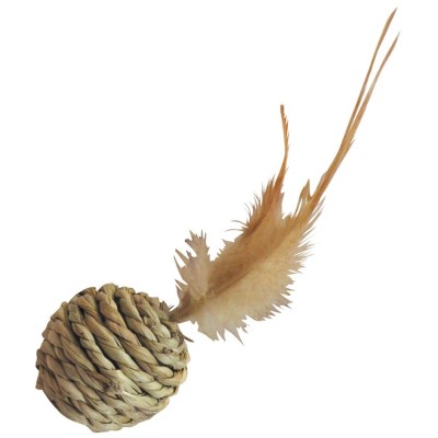 Gloria Juguete para Gato Bola Seagrass y Plumas