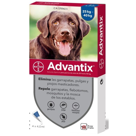 Advantix (más de 25kg) 4ml, 4 pipetas - MundoHuella.com