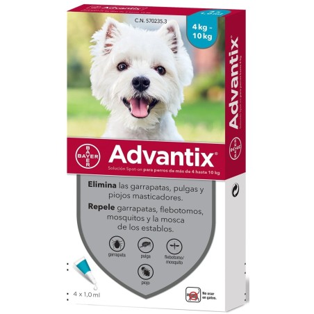 Advantix (4-10kg) 1ml, 4 pipetas - MundoHuella.com