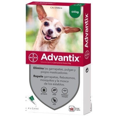Advantix (0-4kg) 0,4ml, 4 pipetas - MundoHuella.com