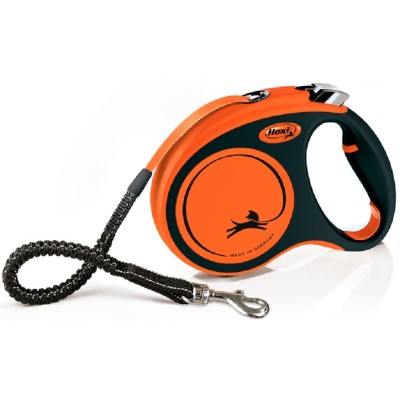 Flexi Correa Perro Xtreme Cinta Negro Naranja