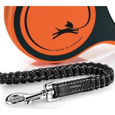 Flexi Correa Perro Xtreme Cinta Negro Naranja - 2