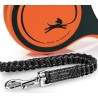 Flexi Correa Perro Xtreme Cinta Negro Naranja - 2