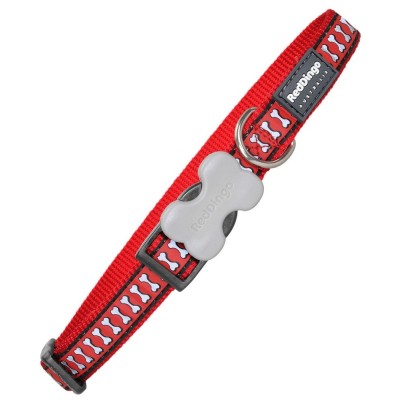 Red Dingo Collar Perro Reflectante Rojo