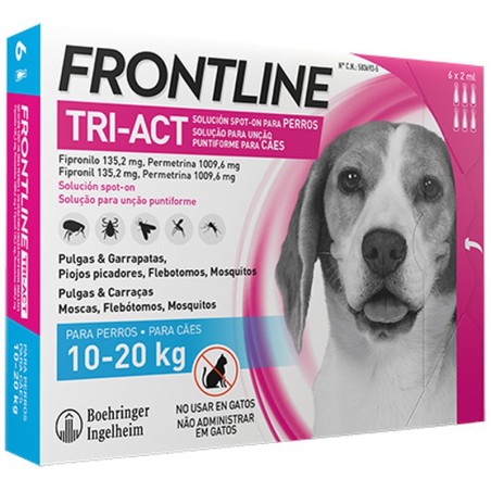 Frontline Tri-Act 6 Pipetas Boehringer 10-20kg - MundoHuella.com