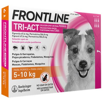 Frontline Tri-Act 6 Pipetas Boehringer 5-10kg - MundoHuella.com