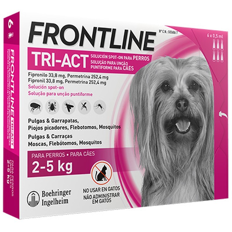 Frontline Tri-Act 6 Pipetas Boehringer 2-5kg - MundoHuella.com