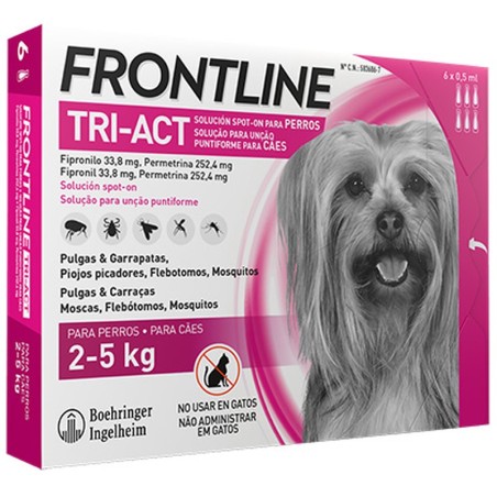 Frontline Tri-Act 6 Pipetas Boehringer 2-5kg - MundoHuella.com
