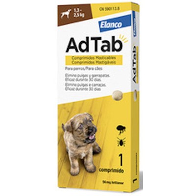 AdTab 56mg Perro 1,3-2,5kg Comprimido Masticable - Super Precio