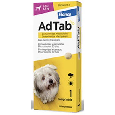 AdTab 112mg Perro 2,5-5,5kg Comprimido Masticable - Super Precio