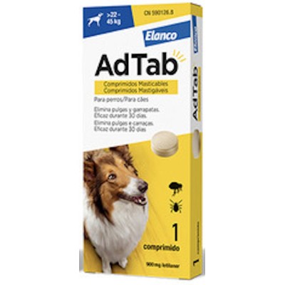 AdTab 900mg Perro 22-45kg Comprimido Masticable - Super Precio