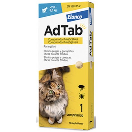 AdTab 48mg Gato 2-8kg Comprimido Masticable