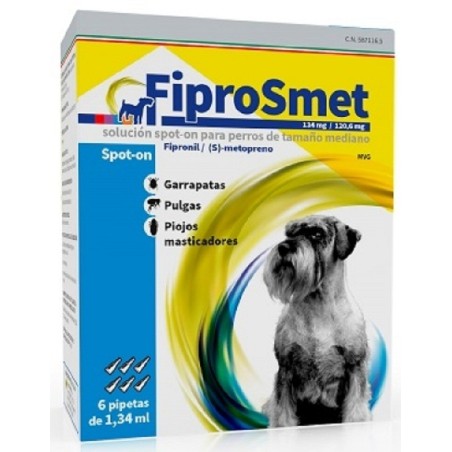 Fiprosmet 1,34ml Pipetas Antiparasitarias Perro Mediano - Super Precio