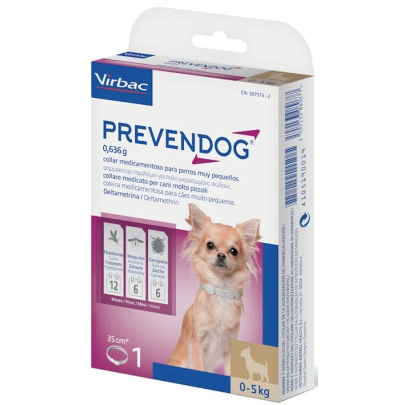 Prevendog Collar Antiparasitario Perros 35cm caja 1 unidad