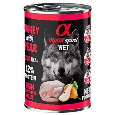 Comida Húmeda Alpha Spirit Pavo y Pera