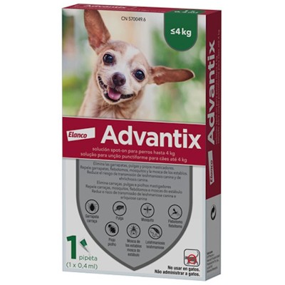 Advantix® Perros (0-4kg) 0,4ml 1 pipeta - MundoHuella.com
