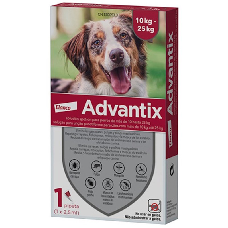 Advantix® Perros (10-25kg) 2,5ml 1 pipeta - MundoHuella.com
