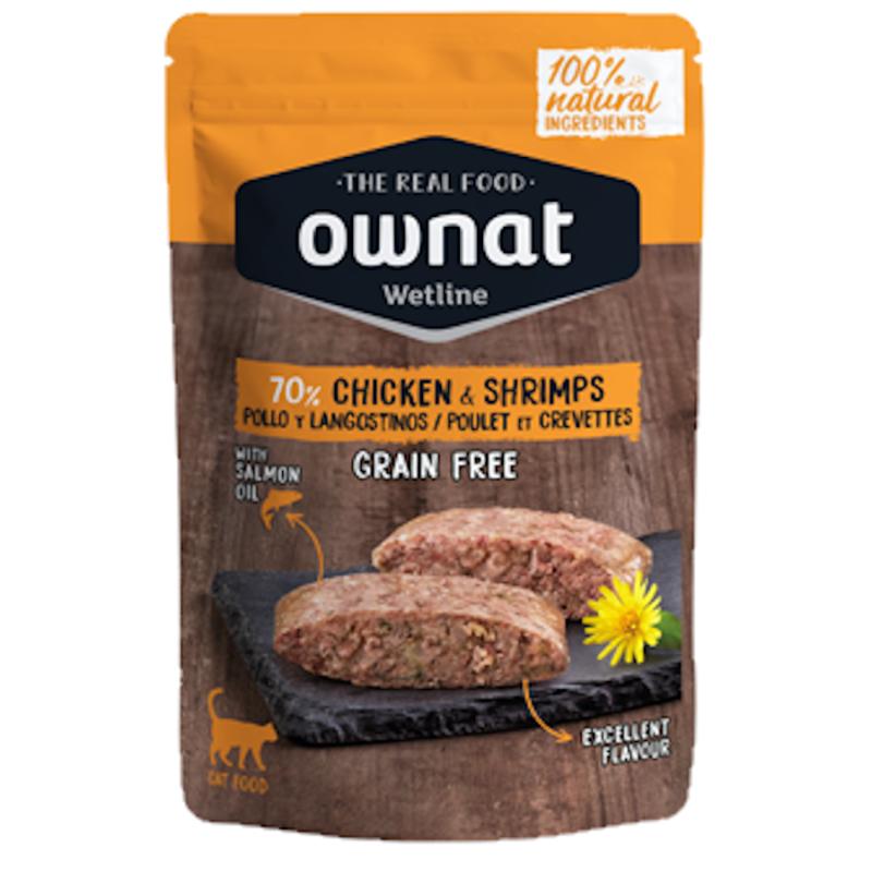 Ownat Wetline Comida Humeda Gato Chicken & Shrimps