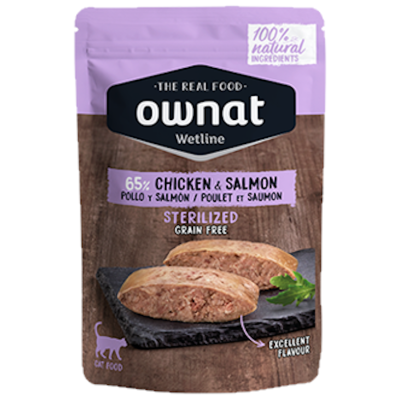 Ownat Wetline Comida Humeda Gato Sterilized Chicken & Salmon