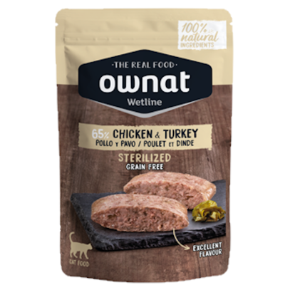 Ownat Wetline Comida Humeda Gato Sterilized Chicken & Turkey