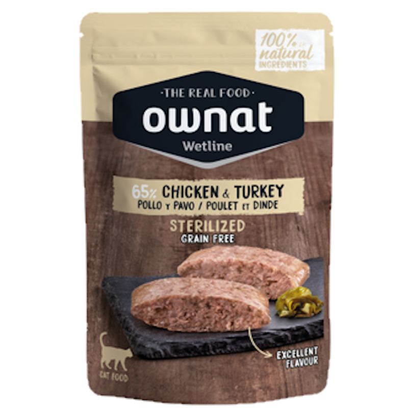 Ownat Wetline Comida Humeda Gato Sterilized Chicken & Turkey