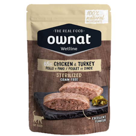 Ownat Wetline Comida Humeda Gato Sterilized Chicken & Turkey
