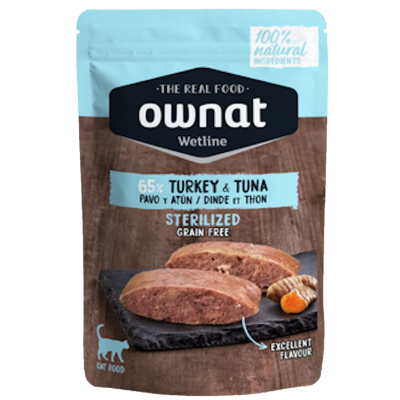 Ownat Wetline Comida Humeda Gato Sterilized Turkey & Tuna