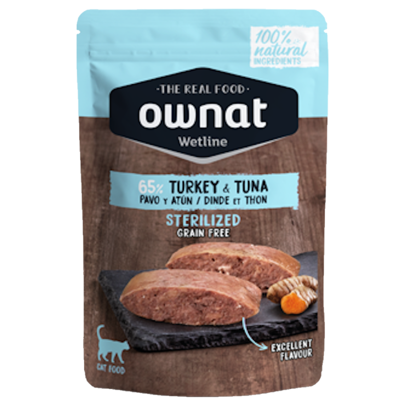Ownat Wetline Comida Humeda Gato Sterilized Turkey & Tuna