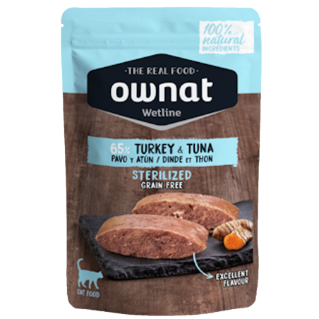 Ownat Wetline Comida Humeda Gato Sterilized Turkey & Tuna