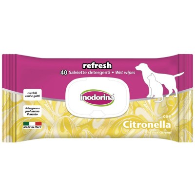 Toallitas Citronela Inodorina para Perros y Gatos