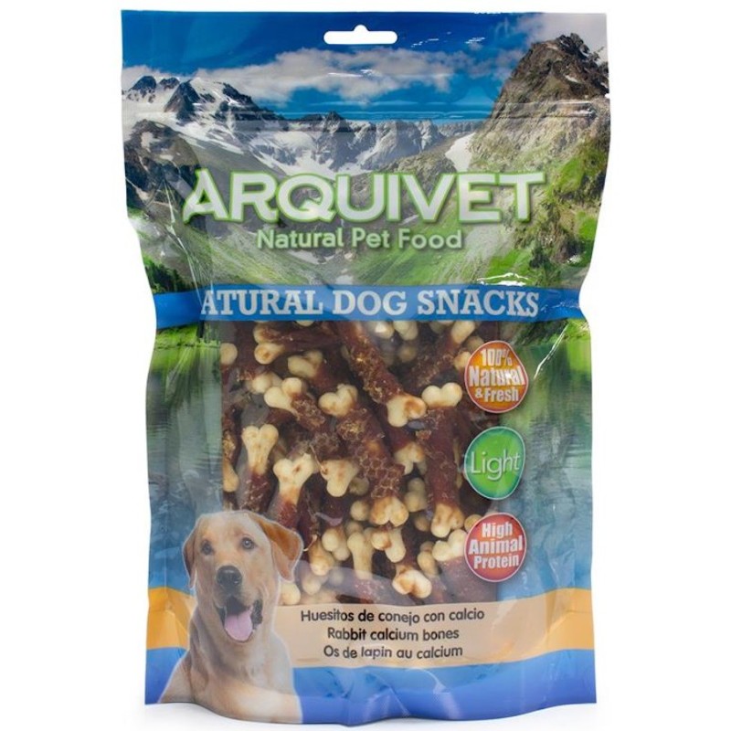 Snack Natural Granel Huesitos Conejo con Calcio Arquivet
