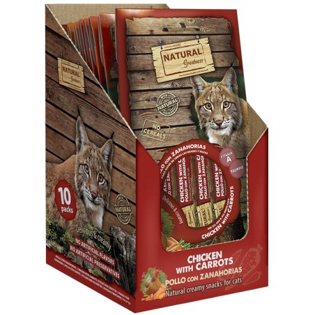 Snack Crema Gatos Natural Greatness Pollo con Zanahorias
