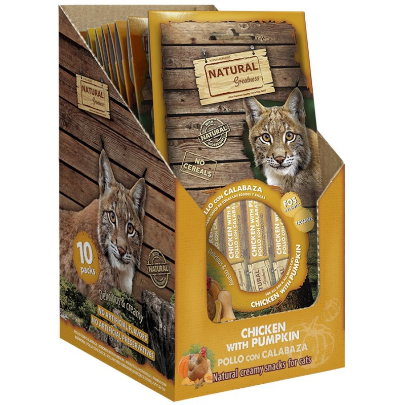 Snack Crema Gatos Natural Greatness Pollo con Calabaza